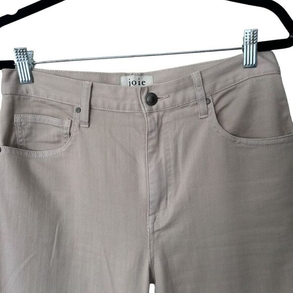 Joie Stretch Flat Front Relaxed Fit Bootcut Jeans Beige Denim Light Wash Size 6 - Picture 5 of 14